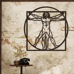 DUBLEZ | Tablou din lemn de Leonardo da Vinci - Omul Vitruvian