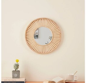 Eglo 425037 - Oglindă de perete MITSUKE, diametru 40 cm, bambus
