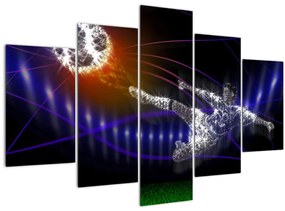 Tablou - Fotbaliști în săritură (150x105 cm)