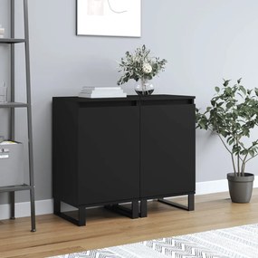 vidaXL Dulapuri, 2 buc., negru, 40x35x70 cm, lemn prelucrat