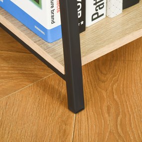 HOMCOM Bibliotecă bibliotecă de stil industrial înclinat 5 Niveluri 70L x 35l x 150H cm Culoare lemn stejar deschis Negru | Aosom Romania