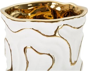 Vază albă-aurie din ceramică (înălțime 25 cm) Adore – Mauro Ferretti