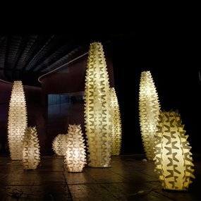 Lampadar design Art Deco realizat manual Cactus XXL Gold