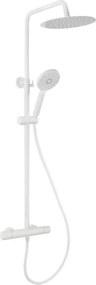Set de duș DRAGOR cu baterie termostatică, alb mat