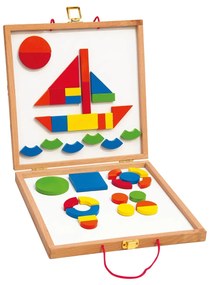 Jucarie din lemn - Tabla magnetica cu forme geometrice