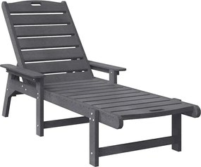 vidaXL Șezlong Gri deschis 195,5 x 53 x 98,5 cm HDPE