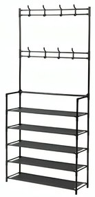 Cuier Livit Multi-Tier, metal, negru, 168 x 65 x 25 cm
