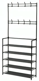 Cuier Livit Multi-Tier, metal, negru, 168 x 65 x 25 cm