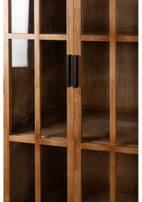 Vitrină în culoare naturală din lemn de arbore de cauciuc 80x140x38 cm Yaz – White Label