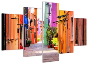 Tablou cu străduță colorata italiană (150x105 cm)