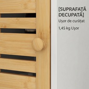 HOMCOM Dulăpior de Baie cu Suport pentru Hârtie Igienică, Dulap Îngust cu Raft Reglabil, 78 cm, Alb | Aosom Romania