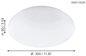 Eglo 33219 - Plafonieră LED RGB GIRON-C, LED/17W/230V, Ø 30 cm, alb