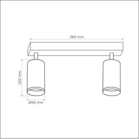 Spot LONDON 2xGU10/10W/230V negru