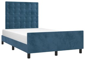 3125993 vidaXL Cadru de pat cu tăblie, albastru închis, 120x200 cm, catifea