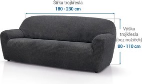 Nueva Textura Huse super elastice RUBINIA antracit fotoliu triplu (l. 180 - 230 cm)