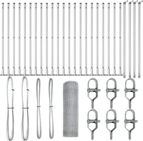 vidaXL Stâlp de gard. Argintiu 50 x 0,5 m (plasă de 25 mm) Oțel