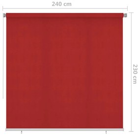 Jaluzea tip rulou de exterior, 240x230 cm, rosu 240 x 230 cm