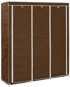 vidaXL Dulap cu bare și compartimente, maro, 150x45x175 cm, textil