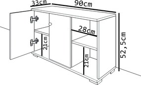Pantofar hol Rody ,culoare alb, 90 cm