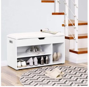 Raft pentru încălțăminte cu bancă White Rustik