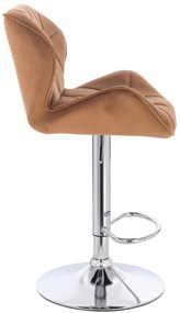 HR111W Scaun Galben Miere Velur Bază Cromata