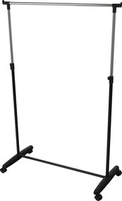 Cuier mobil, crom/plastic negru, SOREN