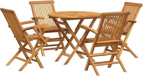 vidaXL Set mobilier de grădină, 5 piese, lemn masiv de tec
