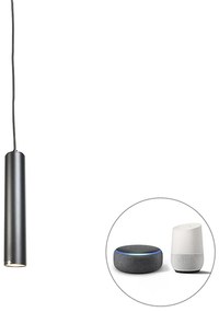 Lampă pendantă cu design inteligent neagră, inclusiv bec GU10 cu WiFi - Tuba Small