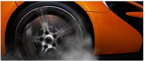 Tablou - Mașină sport portocalie (120x50 cm)