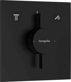 Baterie dus incastrata negru mat Hansgrohe DuoTurn E 2 functii