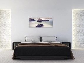 Tablou cu stânci în ceață (120x50 cm)