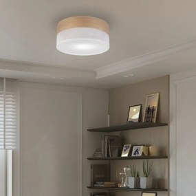 Plafonieră SIRJA WOOD 1xE27/15W/230V d. 35 cm alb/stejar