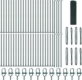 vidaXL Stâlp de gard. Verde 100 x 0,5 m (plasă 19 x 19 mm) Oțel și PVC