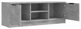 Comoda TV, gri beton, 102x35x36,5 cm, lemn prelucrat 1, Gri beton