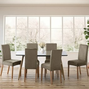 Restilo Husă pentru scaun Sento bej, 48 x 48 x 58+ 10 cm, set de 6 bucăți