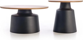 Set măsuțe de cafea Malomi - stejar natural / negru