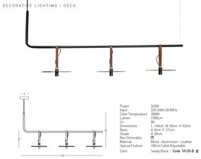 Lustra LED decorativa design modern Kurt negru
