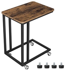 Masuta de serviciu pe roti TAYLOR 50x35cm, maro rustic