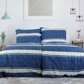 Lenjerie de pat B.E.S. Petrovice bumbac creponat Top ClassBlue line, 140 x 200 cm, 70 x 90 cm