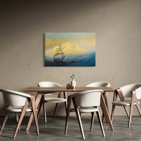 Tablou - Pictură barcă pe mare (90x60 cm)