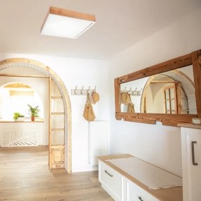 Plafonieră OAK SQUARE 4xE27/15W/230V 48x48 cm stejar/alb