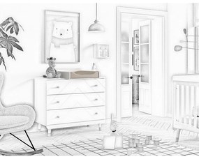 Masă de înfășat (adâncimea comodei adecvate 57 cm) albă Billy – Vipack