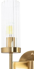Aplica de perete, Metal, Sticla, Flame auriu