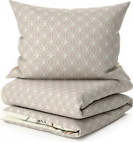 Lenjerie de pat reversibila DUO SENSE SANDORA crem + fata de perna 40x50 cm GRATUIT Dimensiune lenjerie de pat: 70 x 90 cm | 140 x 200 cm