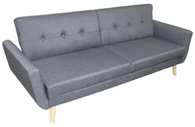 Canapea extensibila Scandi, 3 locuri, material textil, gri inchis