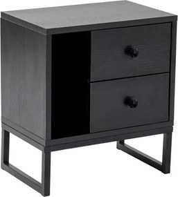 Noptiera GLIMMER, negru, PAL/metal, 46x30x50 cm