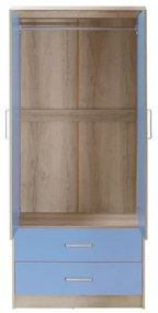 Dulap Copii Looney Cu 2 Uși Și Sertare Culoare Castillo-Albastru 81x57x183 cm