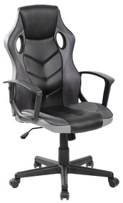 Scaun directorial Toro, piele ecologica+mesh, negru/gri