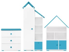 Comodă PABIS 87x83 cm alb/albastru