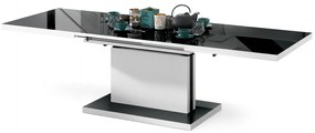 Mazzoni ASTON Negru Luciu/Alb Mat - MĂSUȚĂ EXTENSIBILĂ MODERNĂ MĂSUȚĂ DE CAFEA